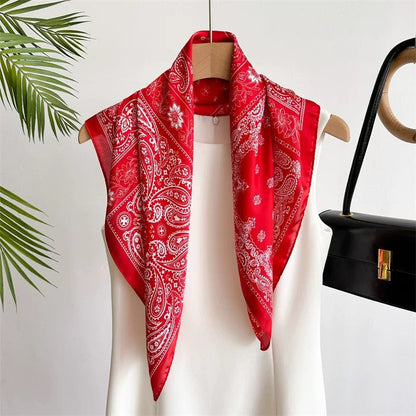 Women's Retro Printed Korean-Style Fashionable All-Match Professional Silk Scarf