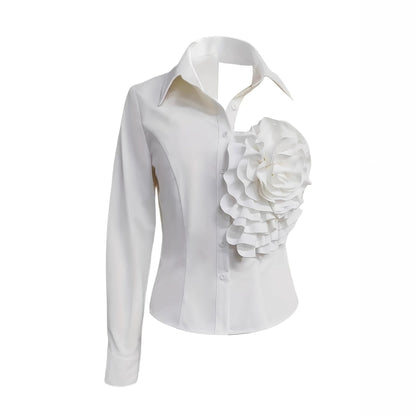 White Blouse With A One-shoulder TOP