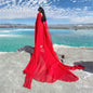 Silk Fairy Temperament Seaside Vacation Beach Dress Red