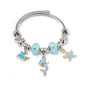 DIY Open-End Adjustable Blue Ocean Series Mermaid Pendant Bracelet Multi-Color Beaded Bracelet Factory Wholesale
