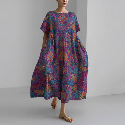 Ladies' Fashionable Patterned Dress With Slim Fit