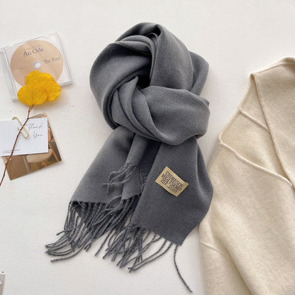 Double-sided Solid-color Scarf For Women