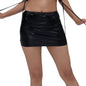 Gold-foil Patent Leather Sheath Skirt, Women's