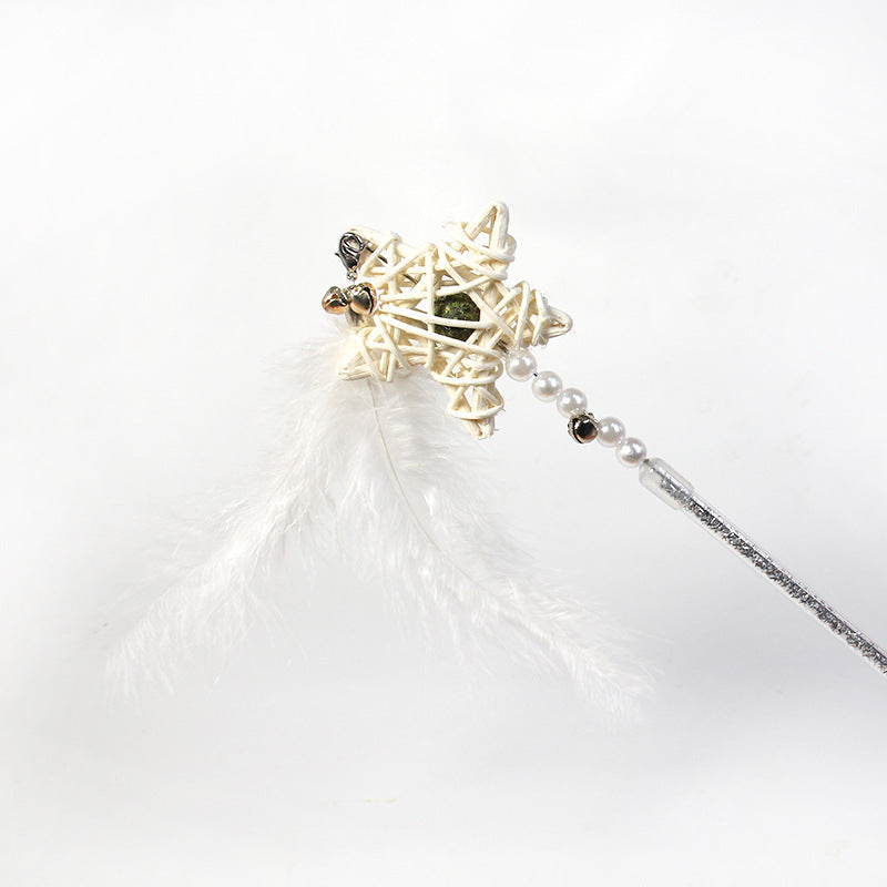 Cat Toy Teaser Plush Feather Bell Teaser Relieving Boredom Self-Hi Pet