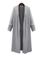 Women's Long Sleeve Cardigan Knit Trench Coat
