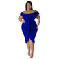 Solid-color Dress Halter-neck Midi Skirt