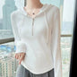 Korean-style Designer Niche Thin Fashionable Long-sleeve T-shirt With Zipper