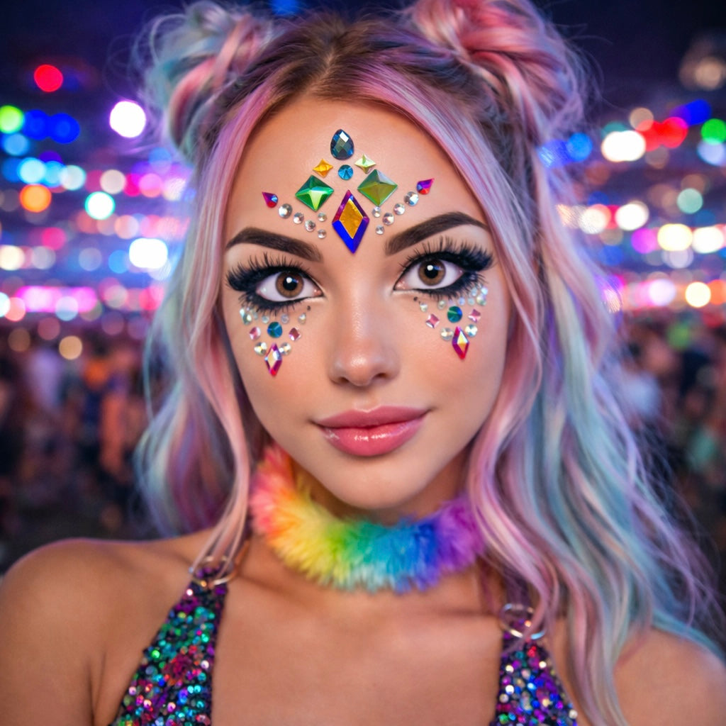 Festival Face Jewels – Self Adhesive Rave Face Gems (Athena Design)