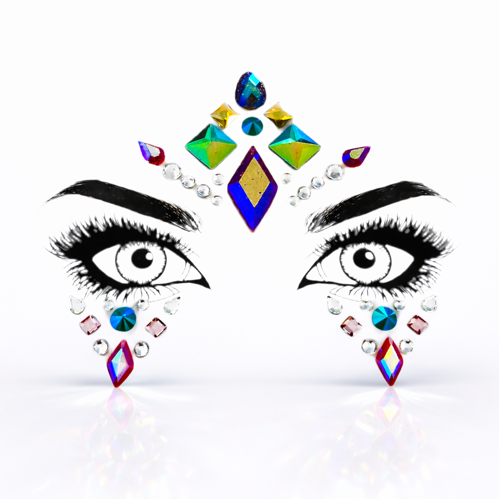 Festival Face Jewels – Self Adhesive Rave Face Gems (Athena Design)