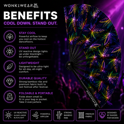 XL Festival Fan - UV Reactive, Mary Jane
