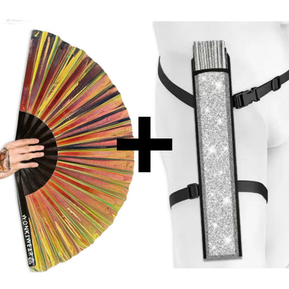 Unicorn Dreams Iridescent Festival Fan (XL Rave Fan UK)