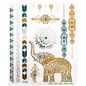 Festival Temporary Tattoos – Zazen Metallic Gold, Silver & Teal Face & Body Tattoos