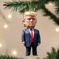 Trump-Inspired Acrylic Christmas & Halloween Decor - Sparkling Hanging Ornaments for Car and Tree, Perfect Holiday Gift Idea