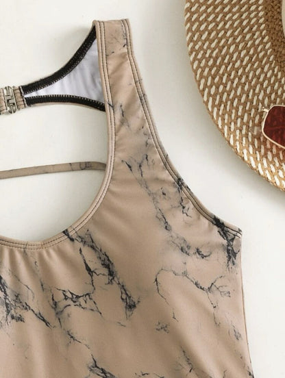 Sexy Back Cutout Tie One Piece Swimsuit Bikini