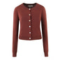 Women's Retro Multi-color Round Neck Long Sleeve Jacket