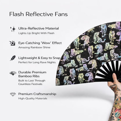 XL Flash Reflective Tigress Festival Fan