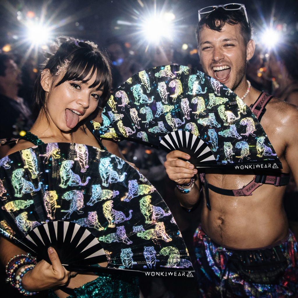 XL Flash Reflective Tigress Festival Fan