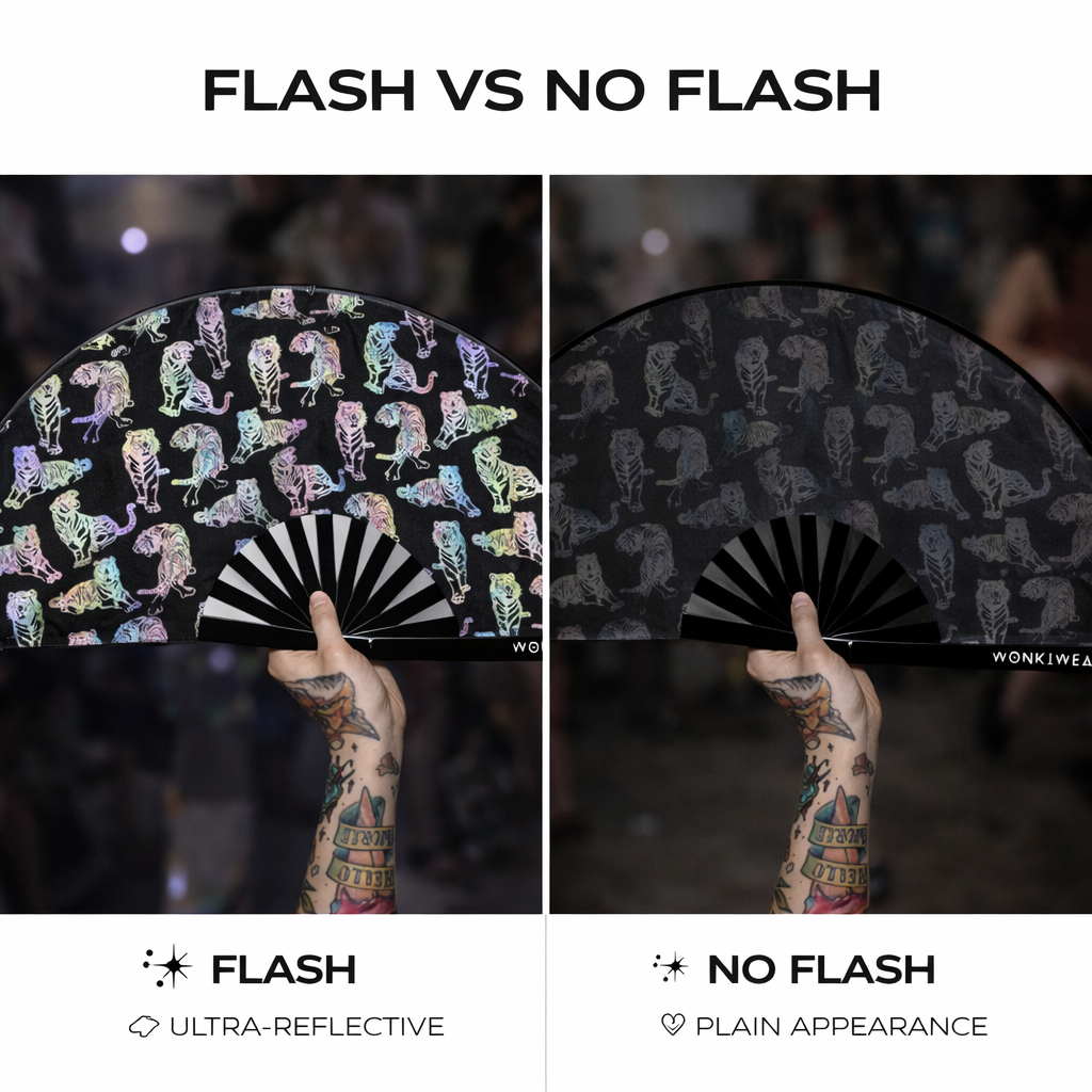 XL Flash Reflective Tigress Festival Fan