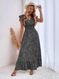 Floral Jumpsuit for Women - Versatile Printed Design with Pleated Skirt, Sizes S-XXL