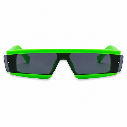Futuristic Neon Green Rave Sunglasses – Cyber Festival Glasses