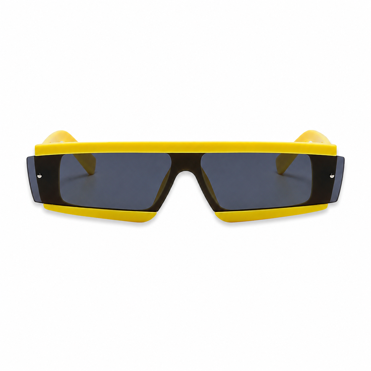 Futuristic Neon Yellow Rave Sunglasses – Cyber Festival Glasses