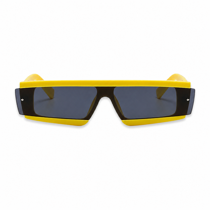 Futuristic Neon Yellow Rave Sunglasses – Cyber Festival Glasses