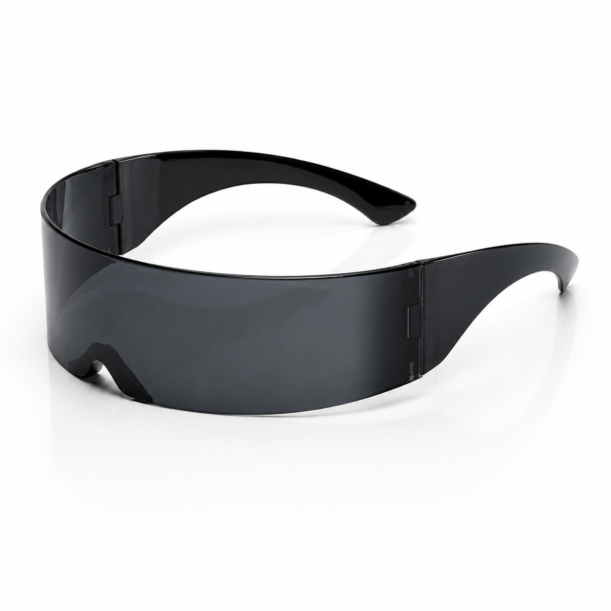 Futuristic Shield Sunglasses – Black Cyber Rave Visor