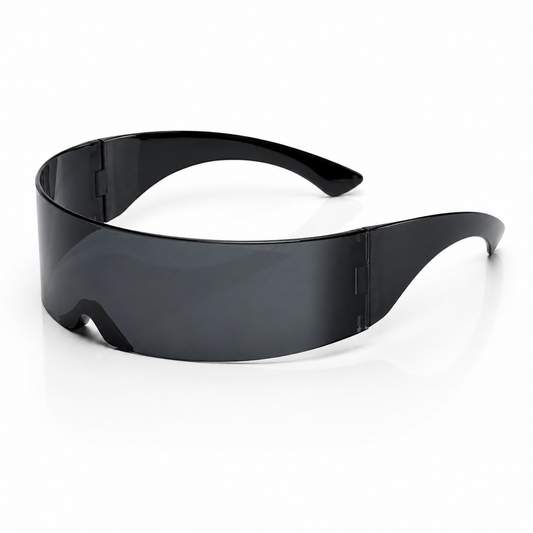 Futuristic Shield Sunglasses – Black Cyber Rave Visor