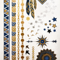 Gazing Eye Temporary Tattoos – Metallic Gold, Silver & Navy | Festival & Rave Face Art