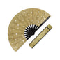 Gold Glitter Festival Fan with Matching Leg Holster | XL & Medium