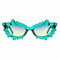 Green Irregular Cat Eye Sunglasses – Statement Festival Glasses