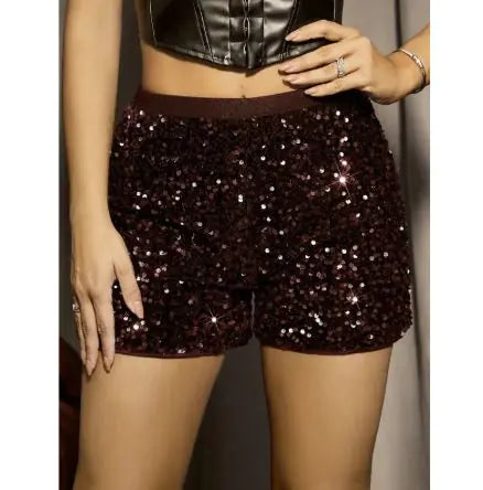 High-Waist Sequin Shorts – Slim Fit