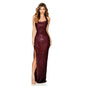 Halter Neck Sweet & Spicy Split Sequin Dress - Backless Long Evening Gown, Various Colors