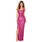 Halter Neck Sweet & Spicy Split Sequin Dress - Backless Long Evening Gown, Various Colors