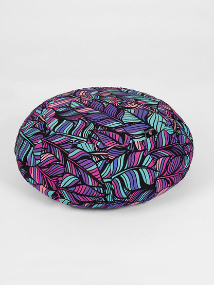 Yoga Studio Organic Cotton Buckwheat Round Floral Meditation Zafu Cushion