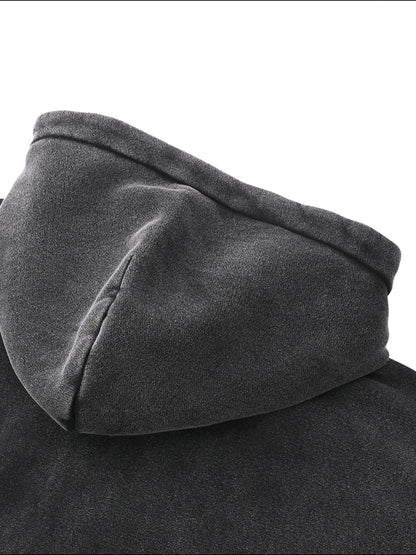 BRACE Zip-Through Boxy Fleece Hoodie