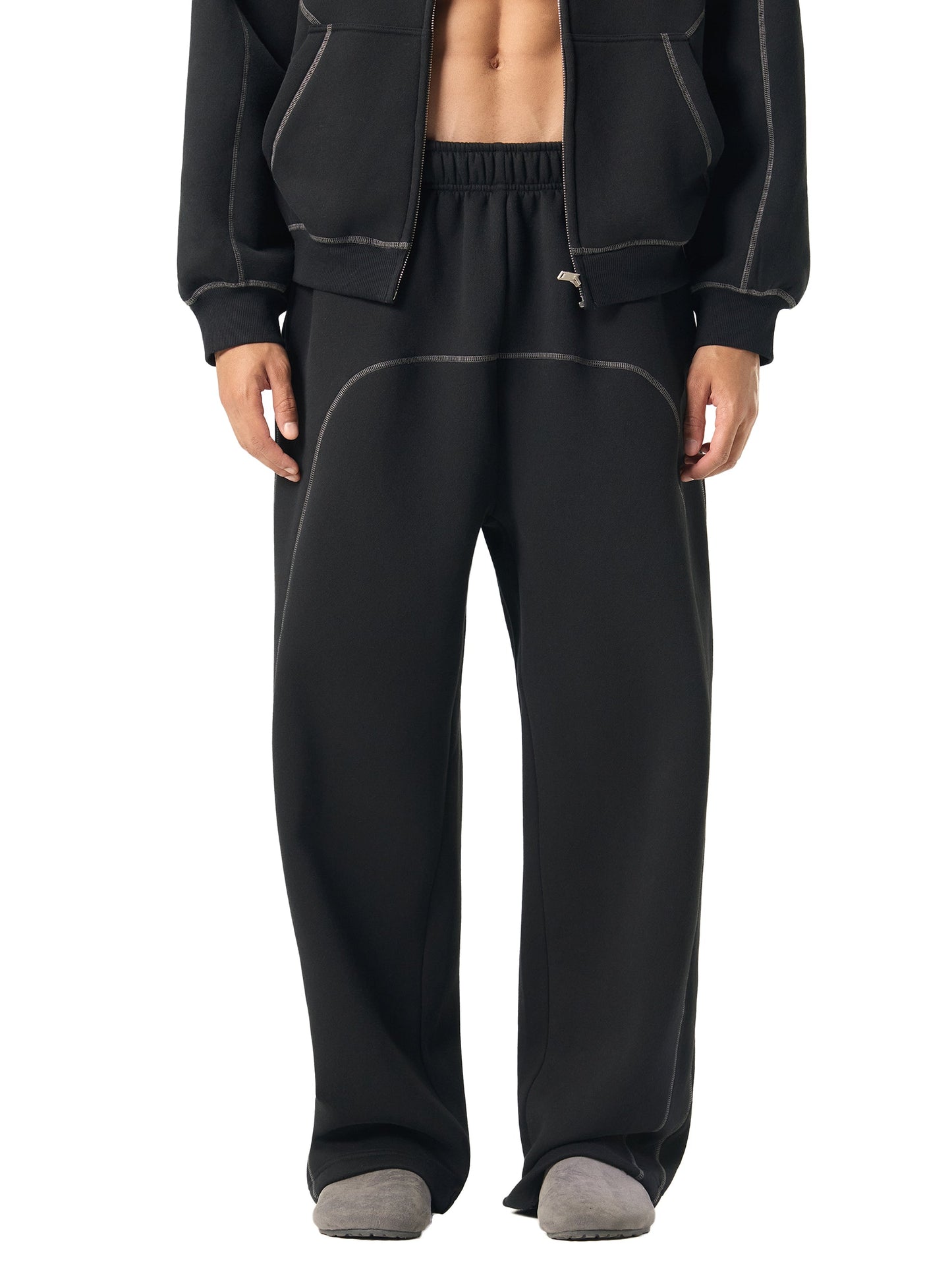 Contrast-Stitched Fleece Sweatpants - Premium Gym Joggers | BRACE