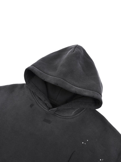 Vintage Washed Frayed Fleece Hoodie - Premium Gym Hoodie | BRACE
