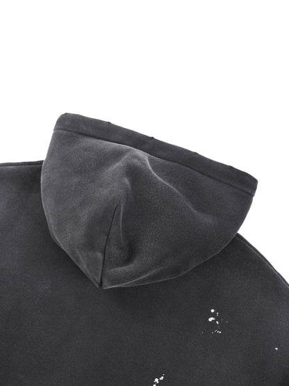 Vintage Washed Frayed Fleece Hoodie - Premium Gym Hoodie | BRACE