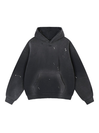 Vintage Washed Frayed Fleece Hoodie - Premium Gym Hoodie | BRACE