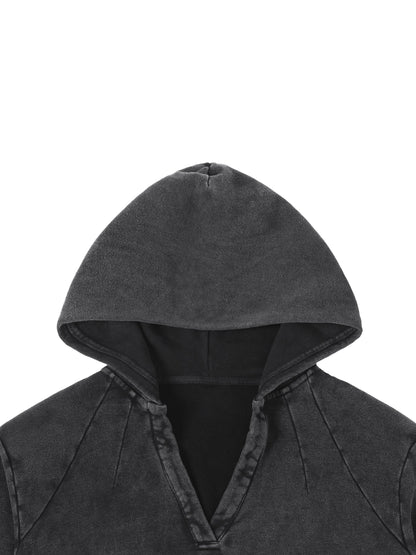 Vintage Washed Raw Edge Hoodie - Premium Fleece Gym Hoodie | BRACE
