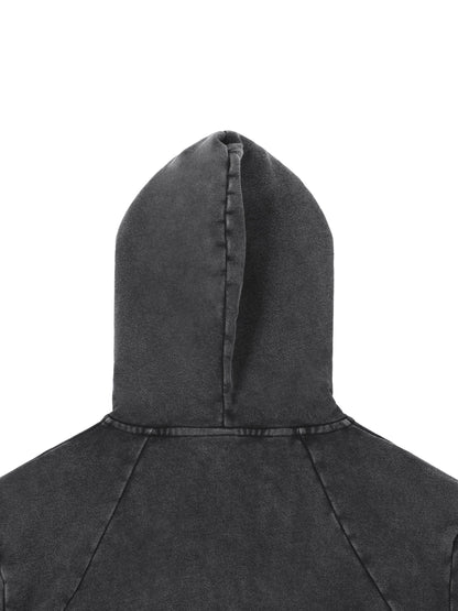 Vintage Washed Raw Edge Hoodie - Premium Fleece Gym Hoodie | BRACE