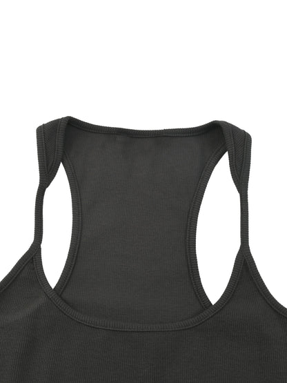 BRACE Slim Fit Ribbed Racerback Tank Top