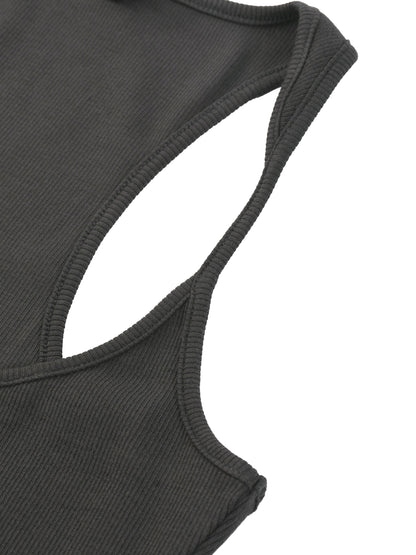 BRACE Slim Fit Ribbed Racerback Tank Top
