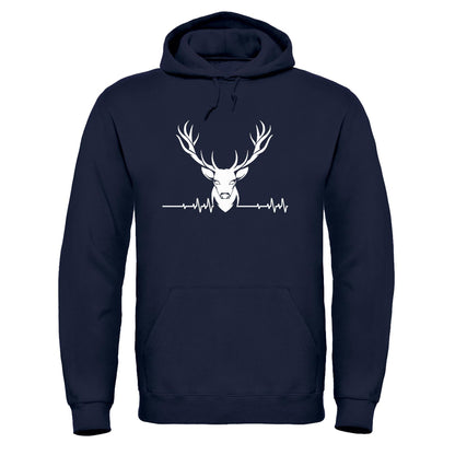Adults Printed Stag ECG Logo Hooded Top