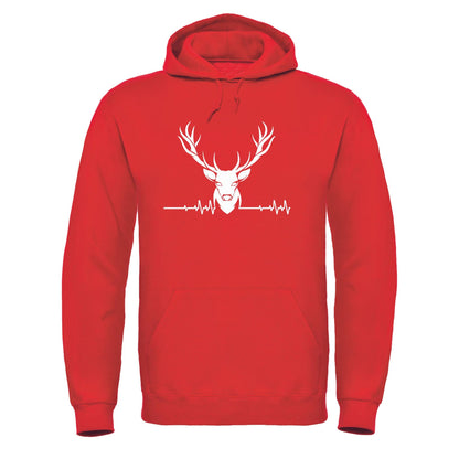 Adults Printed Stag ECG Logo Hooded Top