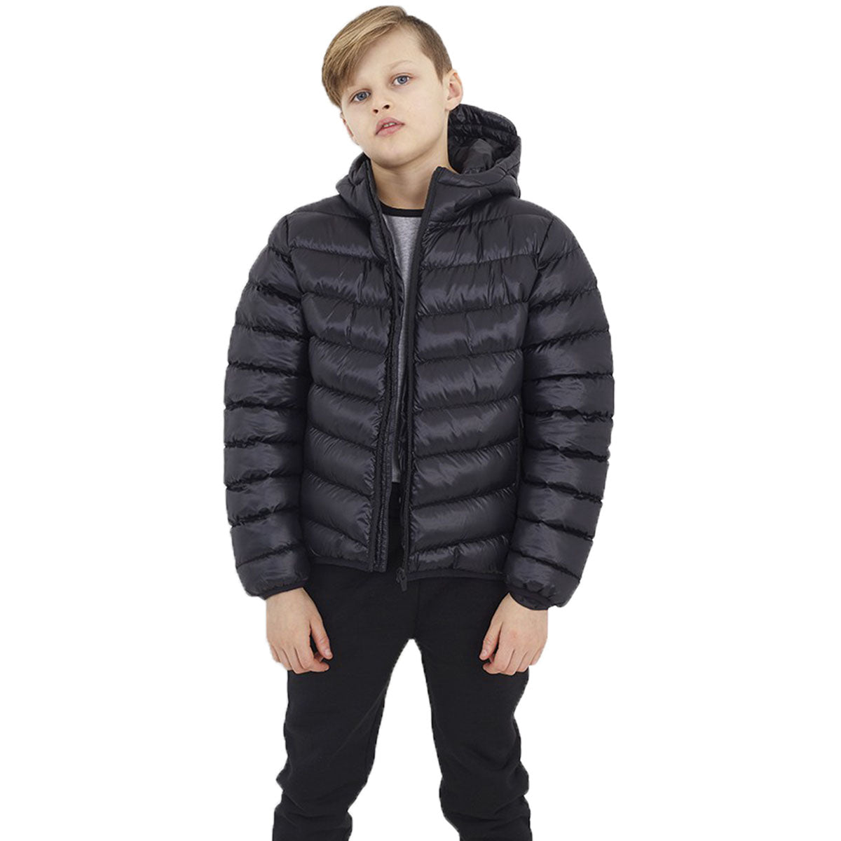 Boys Miguel High Shine Hooded Puffer Jacket
