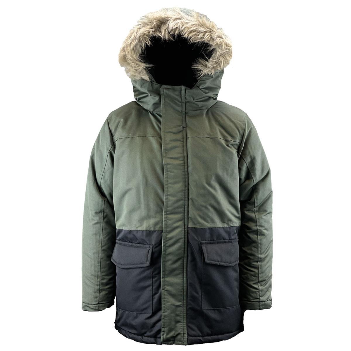 Kids Boys Padded Fleece Lined Parka Coat