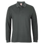 Mens Plain Long Sleeve Button Down Classic Cotton Polo Shirt