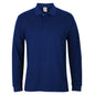 Mens Plain Long Sleeve Button Down Classic Cotton Polo Shirt